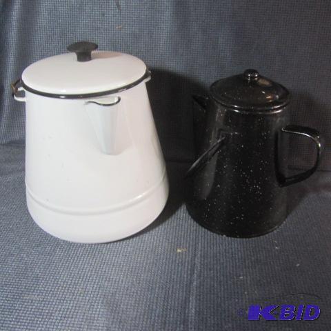 lot 417 image: Enamel Coffee Pots