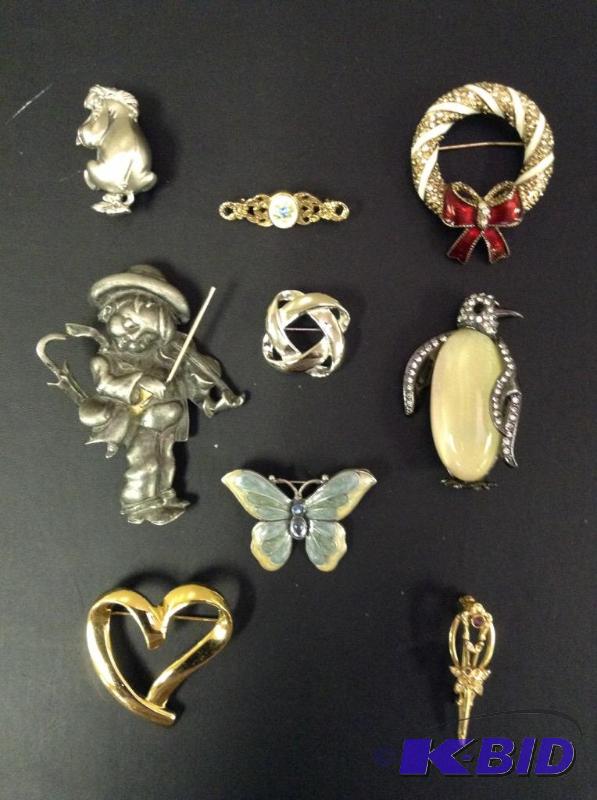 9 Pin Brooches