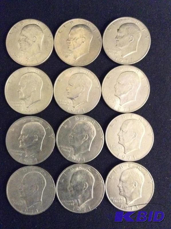 12 Eisenhower 1971 Dollars