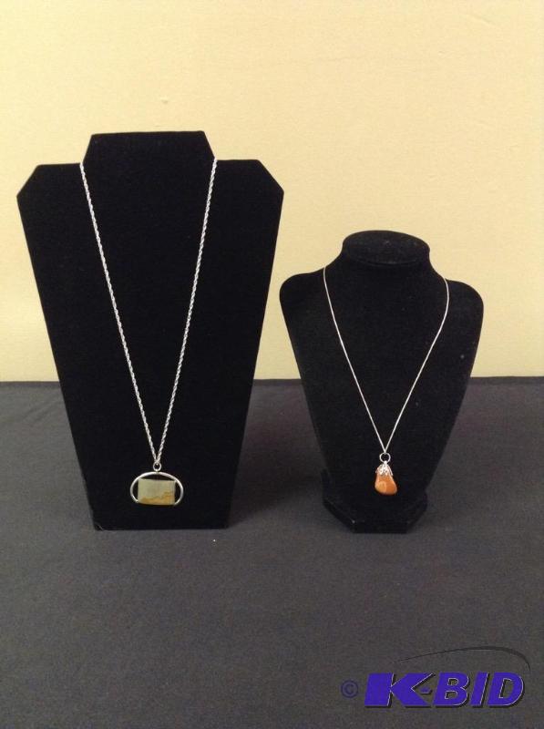 (2) 925 Stone Necklaces