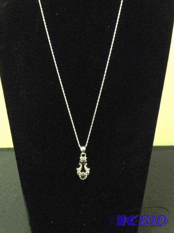 Sterling Purple Stone Necklace