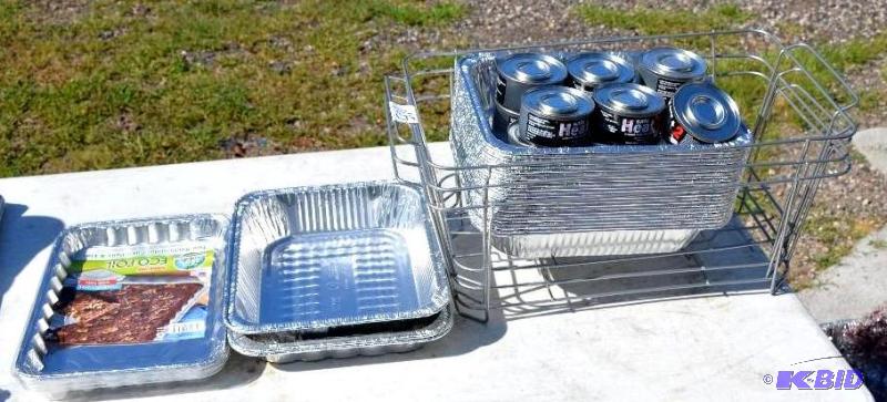 lot 105 image: lot 3 chafing racks,29 Eco-foil pans,12 safe ...