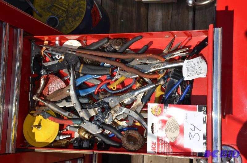 lot 34 image: Drawer of tools Screw on Sanding Discs, 19&q...