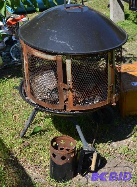 lot 75 image: Fire pit with charcoal stack starter...