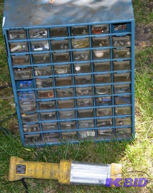 lot 93 image: Tool box with misc. tools & work light. &...