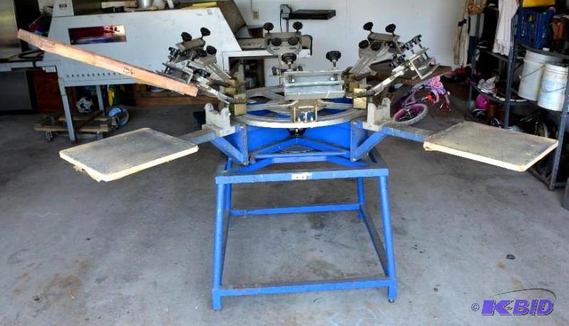 lot 1 image: Hopkins 6 color 4 station screen printing sys...