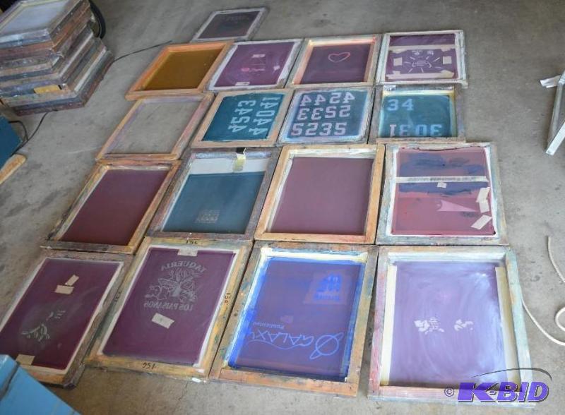lot 8 image: Silk screen frames 13   frames 20x24&quo...