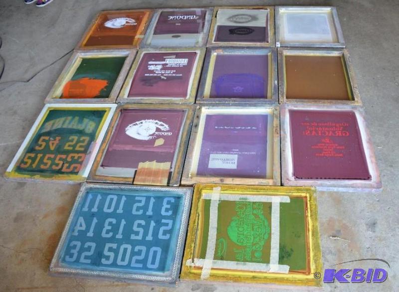 lot 9 image: Silk screen frames 14 frames 19x24"...