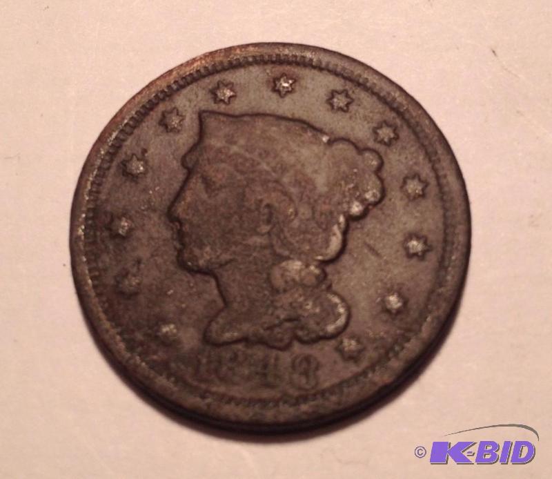 1848 US Braided Hair Large Cent