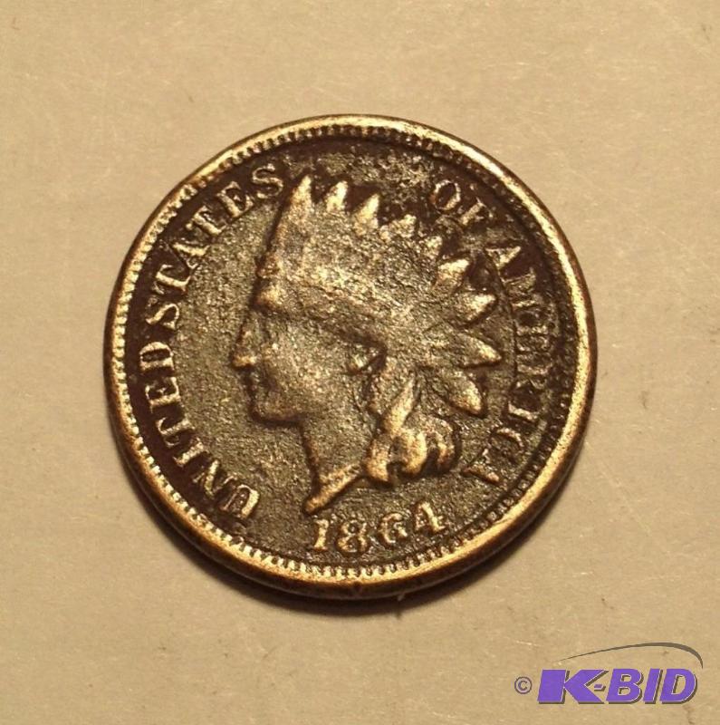 1864 CopperNickel Indian Head Cent Semi Key