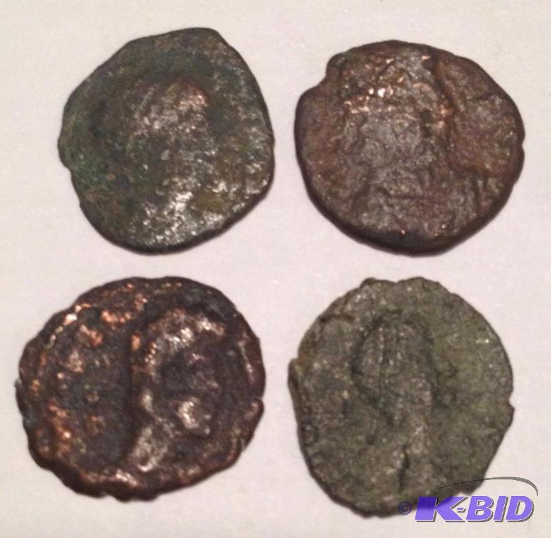 -  Lot of 4 Ancient Roman Coins 1500 years Old