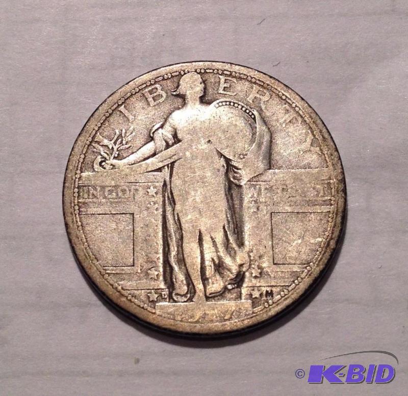 1917-D Type 1 Standing Liberty Quarter Better Date