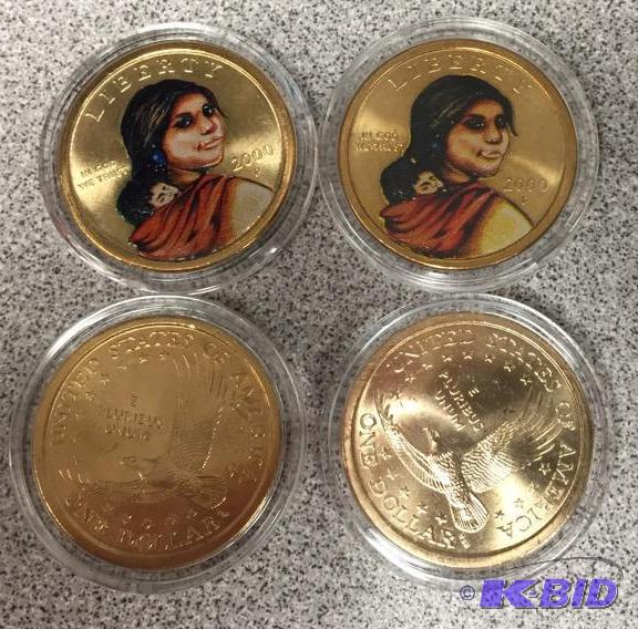 Lot of 4 2000-P Golden Dollars Painted  First Year Issue Gem BU