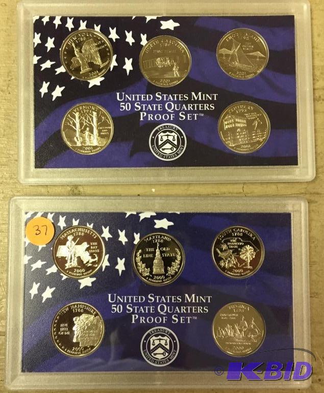 2000-S and 2001-S Quarter Proof Sets