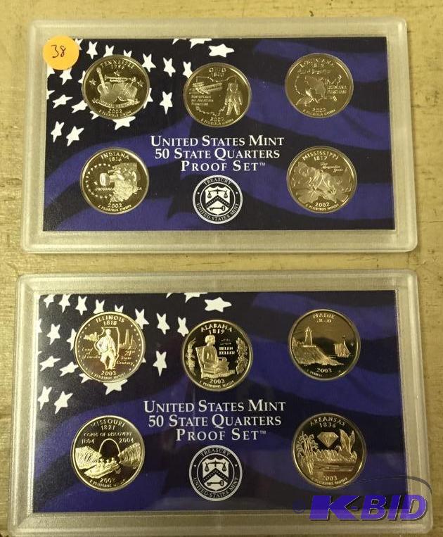 2002-S and 2003-S Quarter Proof Sets