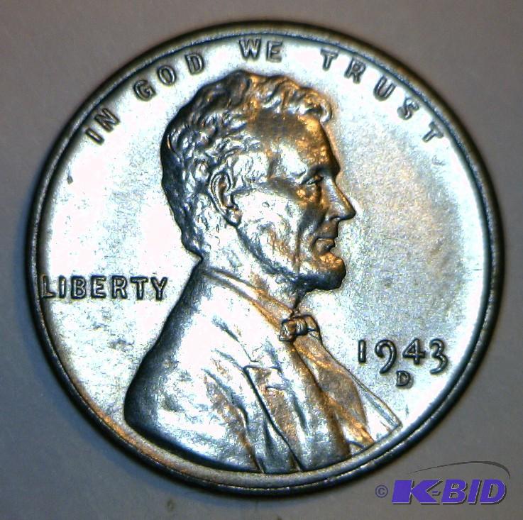 1943-DD Steel Cent  Rare D over D Gem BU