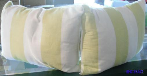 Two Piece Pillow Set - White and sage striped...