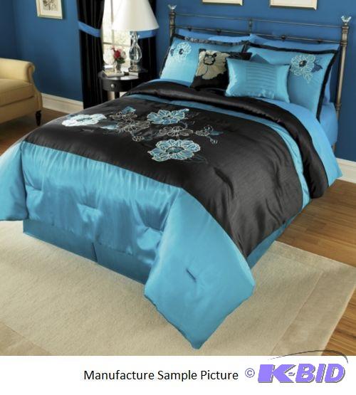 Marianne Comforter Set - Queen - Black and te...