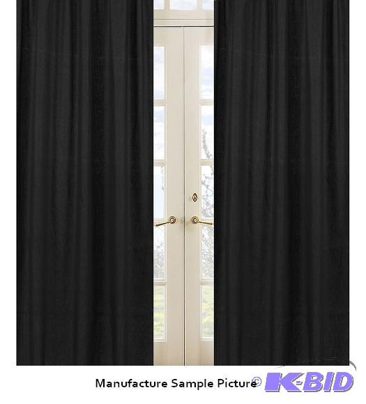 Two Curtain Panels - Black - 29&quot w x 84&...