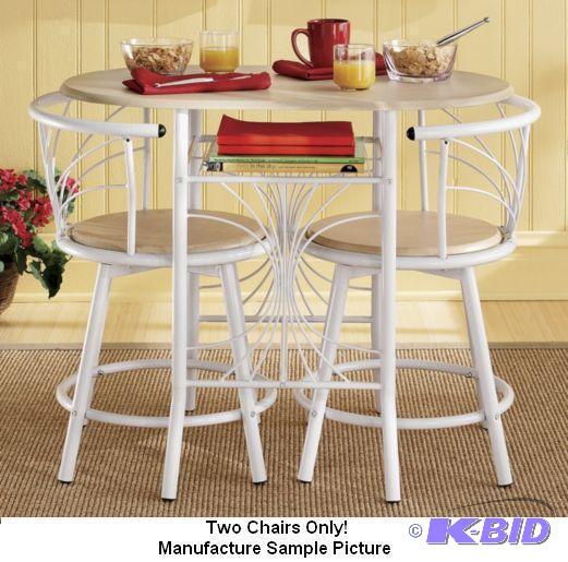 Pair White Bistro Chairs - Chairs Only - Cha...