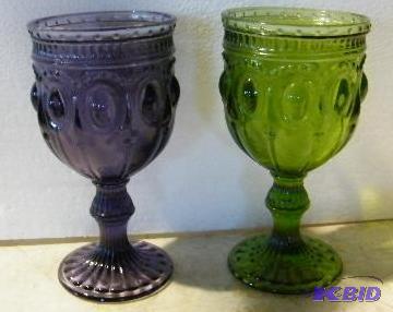 Pair of Florentine Goblets - One green, one p...