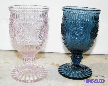 Pair of Florentine Goblets - One pink, one bl...