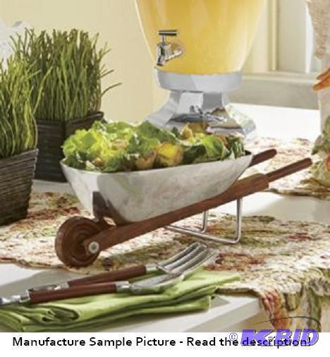 Fine Polished Aluminum Wheelbarrow Salad Bowl...