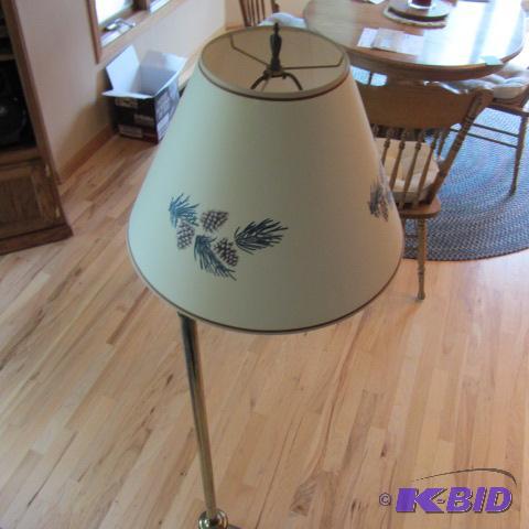 lot 28 image: Floor Lamp, Stenciled Shade