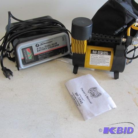 lot 65 image: Battery Charger, Air Compressor