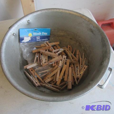 lot 92 image: Wash Basin, Clothespins