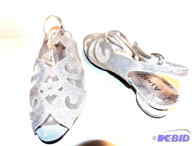 Ashro silver scroll mesh sandal