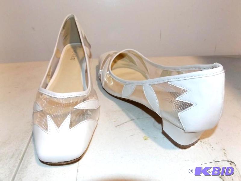 Ashro white maple mesh flats with small heel
