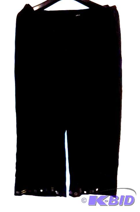 Midnight Velvet black capris with gold and silver gems