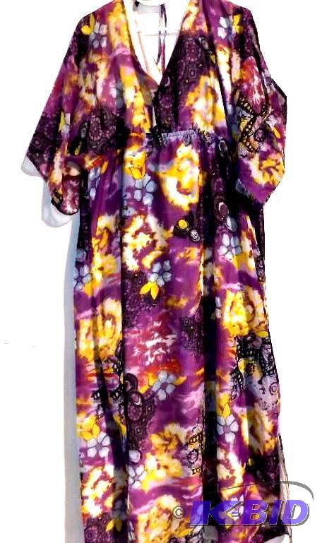 Ashro purple and yellow flower coverall dress