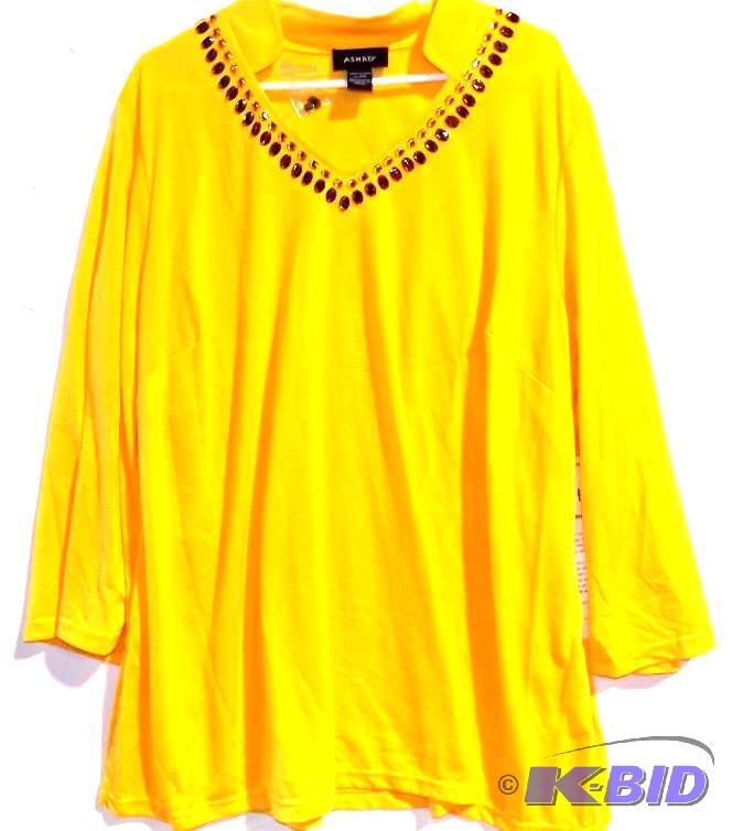 Ashro Yellow pants and yellow top with brown and gold beading