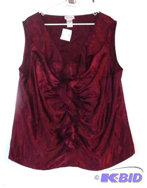 Monroe and Main maroon ruffle top