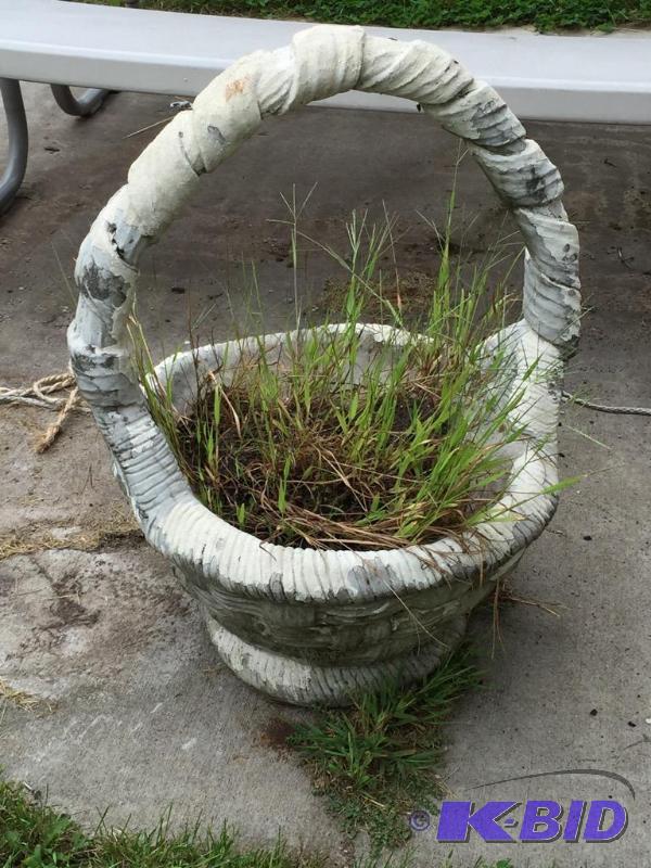 lot 202 image: Concrete Basket Planter
