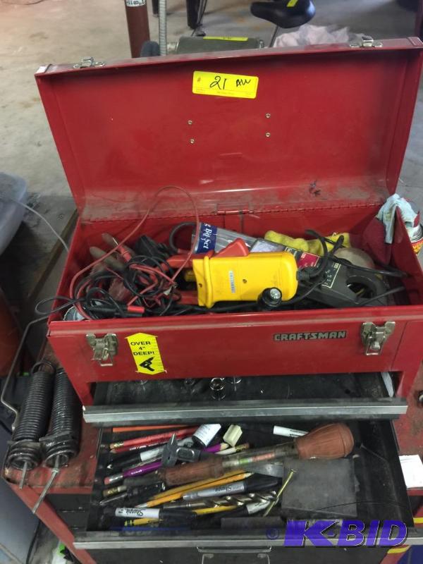 lot 21 image: Craftsman Tool Box with Tools