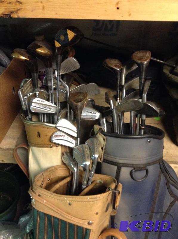lot 46 image: Vintage Golf Clubs & Bags