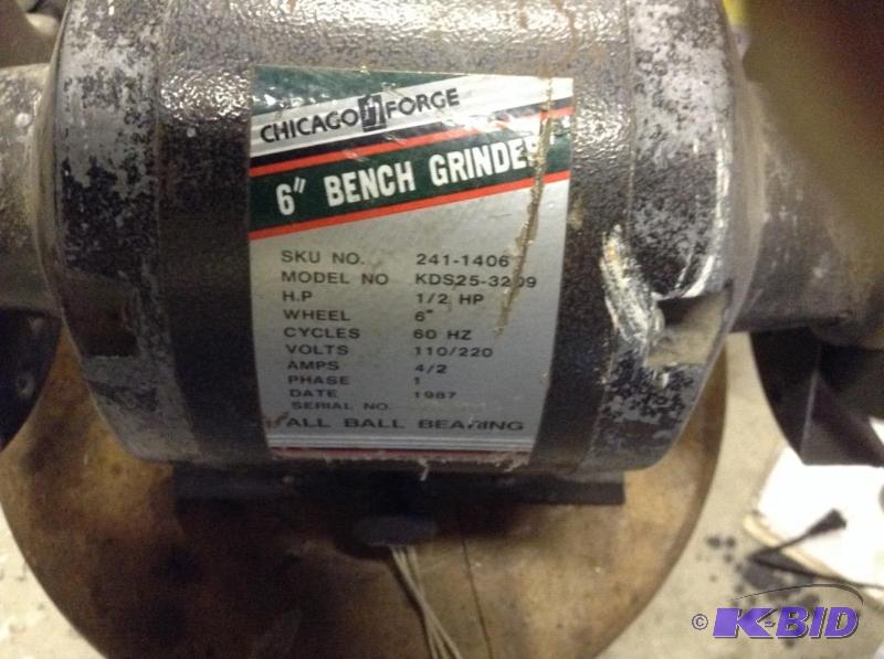 lot 63 image: Chicago Forge 6 Bench Grinder