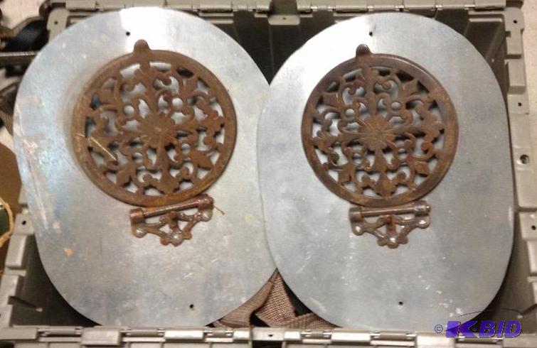 lot 98 image: Hand Fashioned Lamp Holders with Metal Reflectors