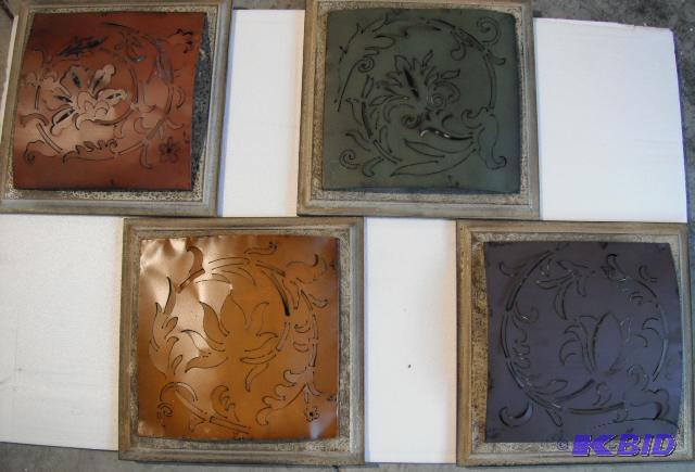 Set of 4&nbspRimona Cutwork&nbspMetal Tiles...
