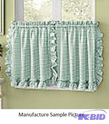 Cape Cod Gingham Sage Window Pair - Two piece...