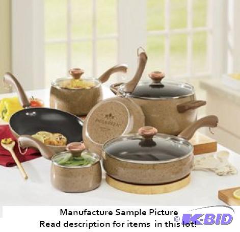 lot 31 image: Paula Deen&nbsp10 Piece Cookware Set - Tan s...