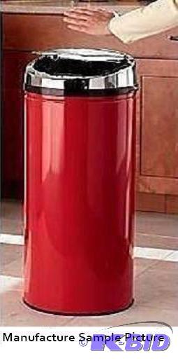 lot 43 image: Large Automatic Lift Trash Bin - Red - Bin ha...