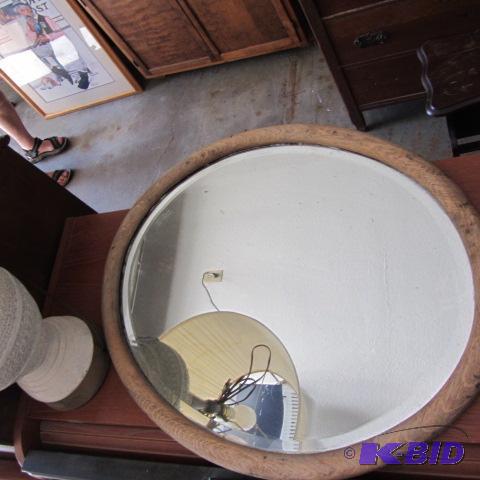 Oval Oak Frame Mirror
