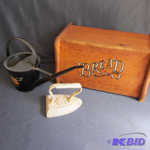 Bread Box, Watering Can, Sad Iron