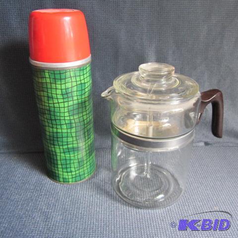 Pyrex Glass Coffee, Aladdin Thermos