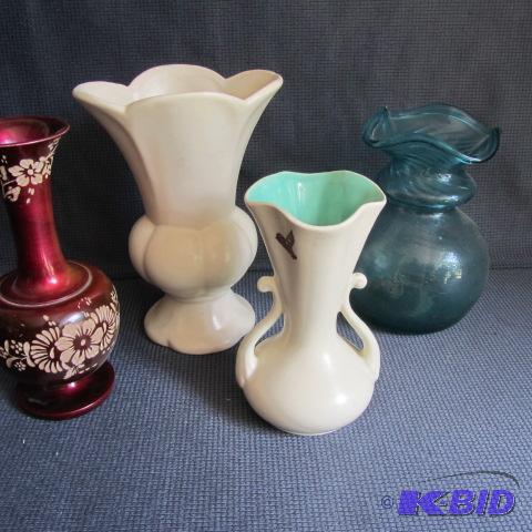 Red Wing & Glass Vases