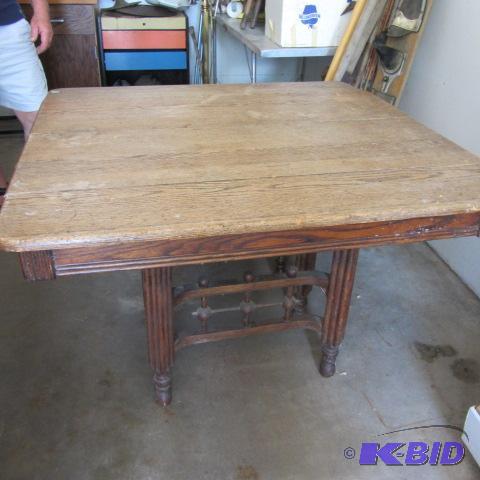 Antique Square Oak Table